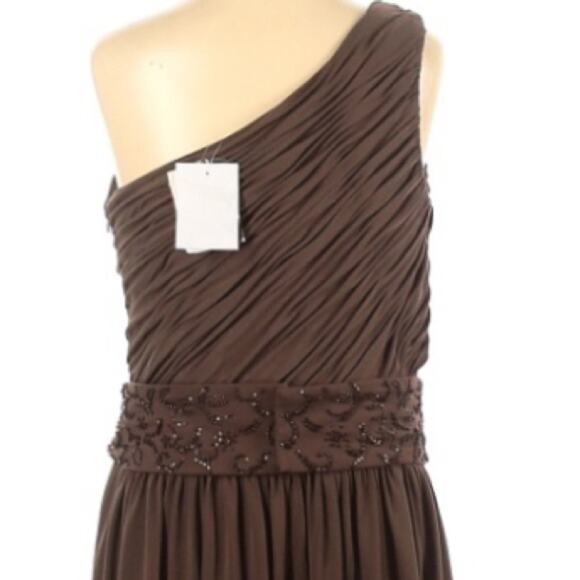 Talbots Brown One Shoulder Cocktail dress - Picture 5 of 9